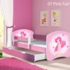 Dječji krevet ACMA s motivom, bočna roza + ladica 140x70 cm 07 Pink Fairy