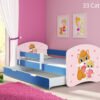 Dječji krevet ACMA s motivom, bočna plava + ladica 140x70 cm 33 Cats