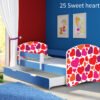 Dječji krevet ACMA s motivom, bočna plava + ladica 140x70 cm 25 Sweet hearts