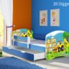 Dječji krevet ACMA s motivom, bočna plava + ladica 140x70 cm 20 Digger
