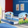 Dječji krevet ACMA s motivom, bočna plava + ladica 140x70 cm 13 Footballer