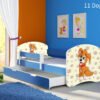 Dječji krevet ACMA s motivom, bočna plava + ladica 140x70 cm 11 Dog