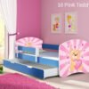 Dječji krevet ACMA s motivom, bočna plava + ladica 140x70 cm 10 Pink Teddy Bear