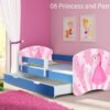Dječji krevet ACMA s motivom, bočna plava + ladica 140x70 cm 08 Princess with Pony