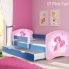 Dječji krevet ACMA s motivom, bočna plava + ladica 140x70 cm 07 Pink Fairy