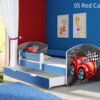 Dječji krevet ACMA s motivom, bočna plava + ladica 140x70 cm 05 Red Car