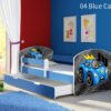 Dječji krevet ACMA s motivom, bočna plava + ladica 140x70 cm 04 Blue Car