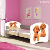 Dječji krevet ACMA s motivom, bočna sonoma 180x80 cm 39 Psići