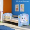 Dječji krevet ACMA s motivom, bočna sonoma 180x80 cm 26 Blue Elephant