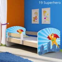 Dječji krevet ACMA s motivom, bočna sonoma 140x70 cm 19 Superhero