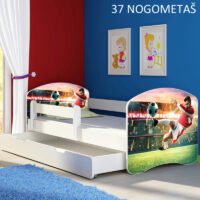 Dječji krevet ACMA s motivom, bočna bijela + ladica 180x80 cm 37 Nogometaš