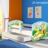 Dječji krevet ACMA s motivom, bočna bijela + ladica 180x80 cm 29 Aeroplane