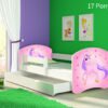 Dječji krevet ACMA s motivom, bočna bijela + ladica 180x80 cm 17 Pony