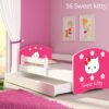 Dječji krevet ACMA s motivom, bočna bijela + ladica 180x80 cm 16 Sweet Kitty 2