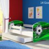 Dječji krevet ACMA s motivom, bočna bijela + ladica 180x80 cm 14 Goal
