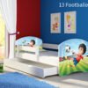 Dječji krevet ACMA s motivom, bočna bijela + ladica 180x80 cm 13 Footballer