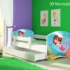 Dječji krevet ACMA s motivom, bočna bijela + ladica 180x80 cm 09 Mermaid