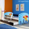 Dječji krevet ACMA s motivom, bočna wenge + ladica 140x70 cm 19 Superhero