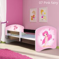 Dječji krevet ACMA s motivom, bočna wenge 160x80 cm 07 Pink Fairy