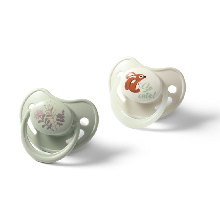 BabyOno Anatomska slikonska duda GLOW 6-18 mj, 2 kom