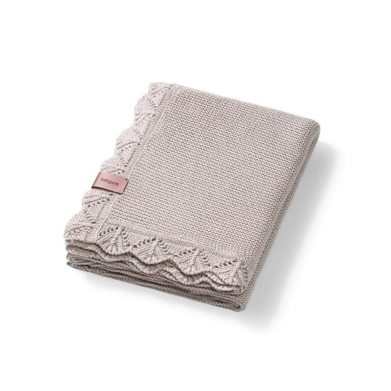 BabyOno Pletena bambus dekica s volanom 75x100 cm, bež