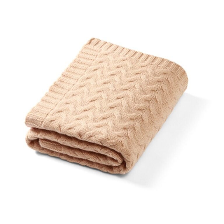 BabyOno Pletena dekica od merino vune 75x100 cm, tamno bež