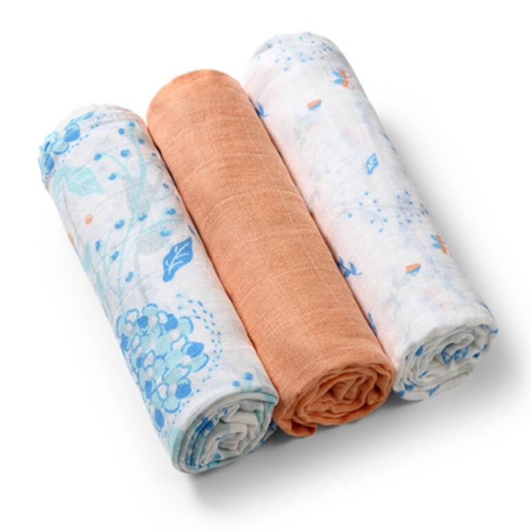BabyOno Tetra pelene Muslin Cvijeće, narančasta