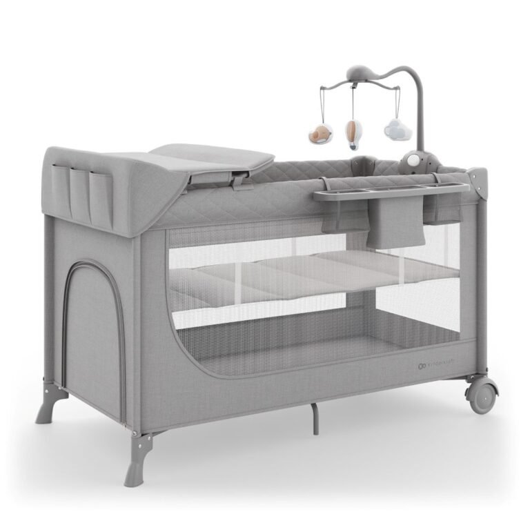 Kinderkraft Putni krevetić LEODY UP, Grey s dodacima