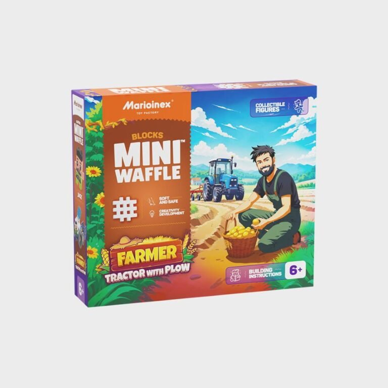 Marioinex Mini Waffle Farmer 50 kom, Tractor with Plow