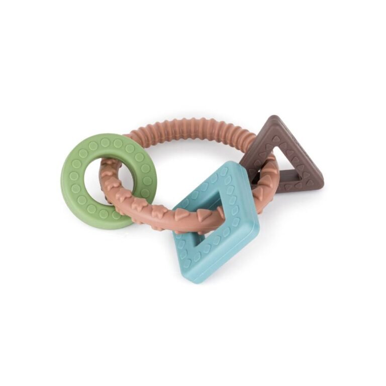 PETITE&MARS Silikonska grickalica za zube Figures, Velvet Latte 0m+