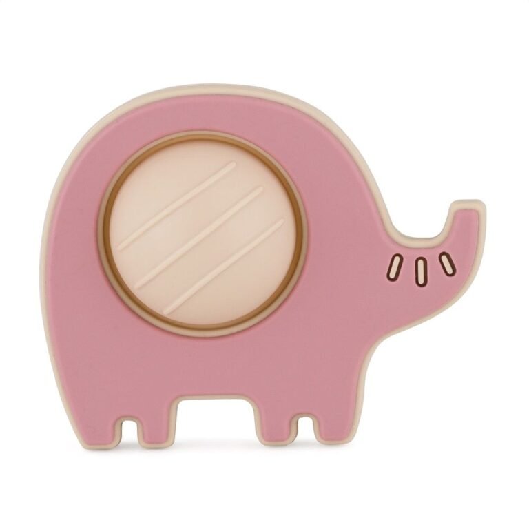 PETITE&MARS Silikonska pop up grickalica za zube Elephant Edwin 6 m+, Dusty Rose