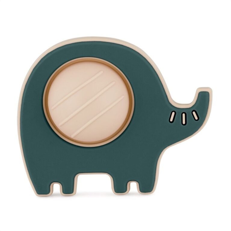 PETITE&MARS Silikonska pop up grickalica za zube Elephant Edwin 6 m+, Misty Green