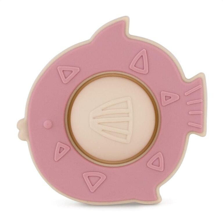PETITE&MARS Silikonska pop up grickalica za zube Fish Fiona 6 m+, Dusty Rose