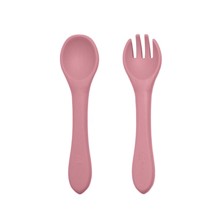 PETITE&MARS Silikonska žlica i vilica 6 m+ Take&Match, Dusty Rose