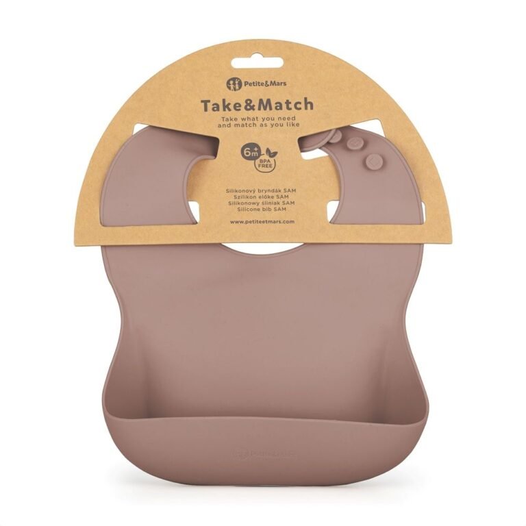 PETITE&MARS Silikonski podbradak 6 m+ Take&Match, Velvet Latte