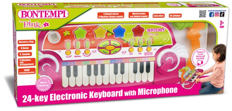 BONTEMPI klavijatura s mikrofonom ,rozi 122972