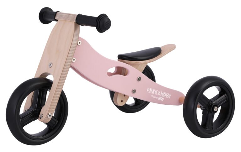 FREE 2 MOVE drveni tricikl bez pedala 2u1 Rider rozi, 7 cola 48822