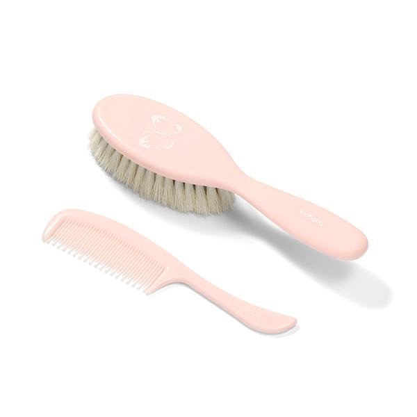 BabyOno Četka i češalj za kosu, s prirodnim vlaknima-supersoft,  roza