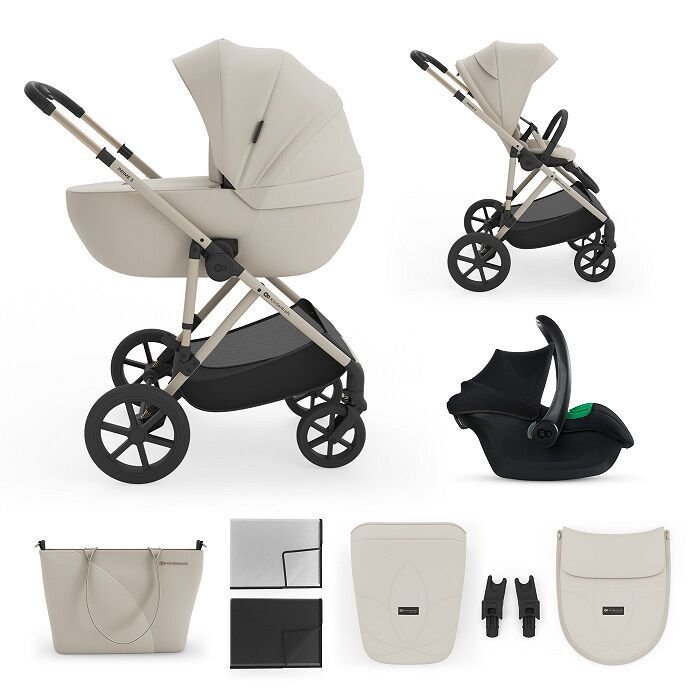 Kinderkraft kolica 3u1 Prime 3 + košara + autosjedalica - Sand Dune