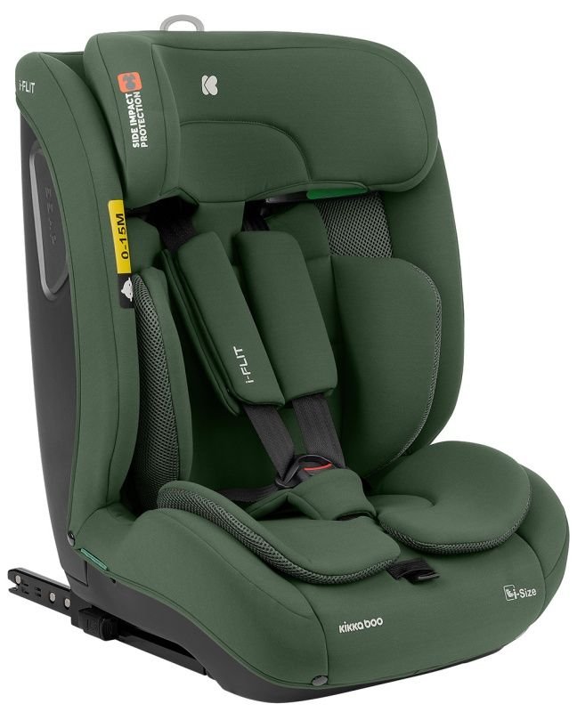 Kikka Boo autosjedalica i-Flit i-Size,  Grupa 1, 2, 3 (9-36 kg) (76-150 cm) - Army Green