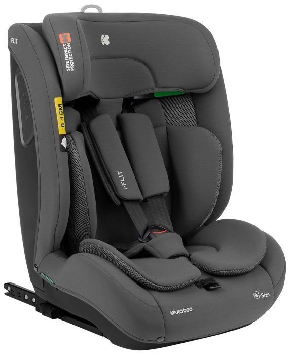 Kikka Boo autosjedalica i-Flit i-Size,  Grupa 1, 2, 3 (9-36 kg) (76-150 cm) - Dark Grey