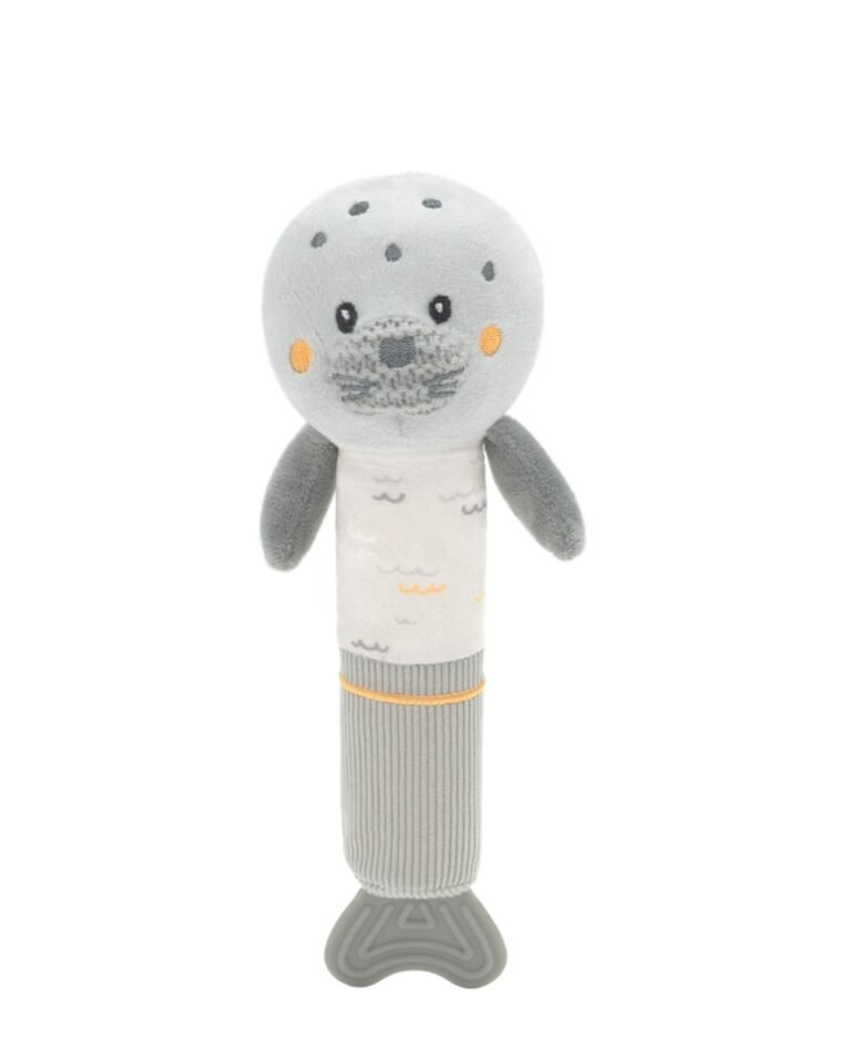 Kikka Boo zvečka Activity Squeaker Toy s glodalicom 28 cm - Seally Me
