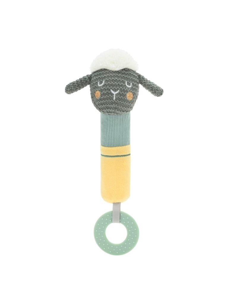Kikka Boo zvečka Activity Squeaker Toy s glodalicom 28 cm - Sleepy Sheep